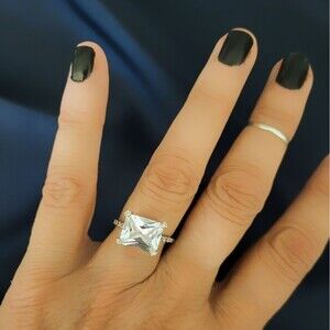 Radiant-Cut CZ Statement Ring | Sterling Silver
